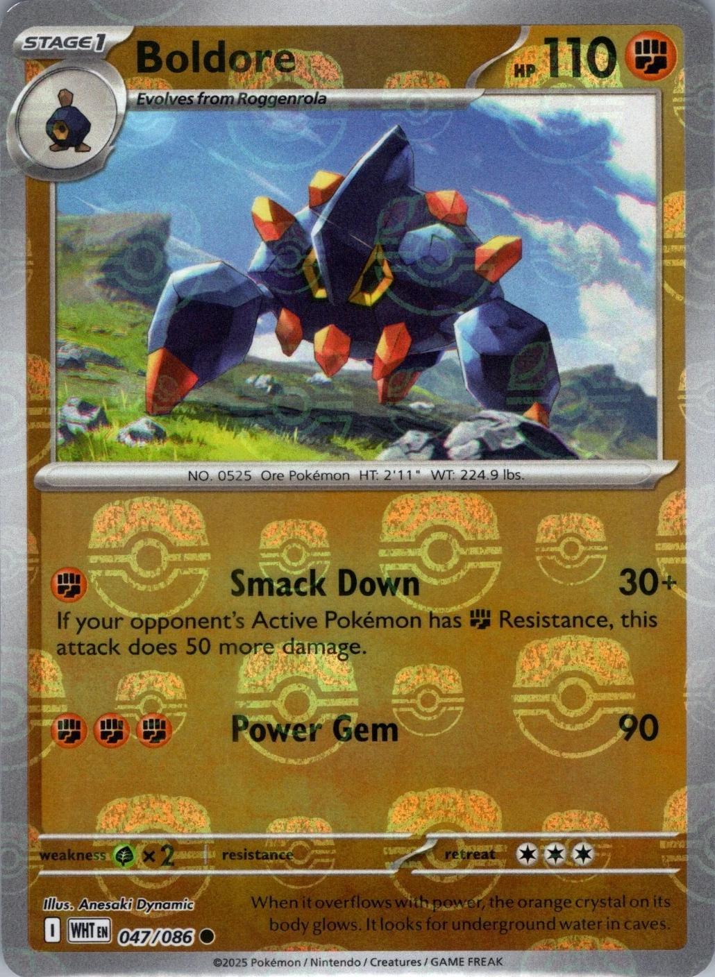 White Flare Boldore [Master-Ball] Pokémon card